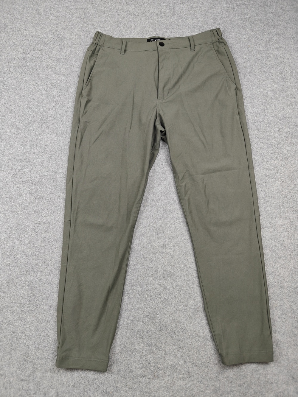 CUTS Pants Mens 32x27 Green Jogger Slim Microfiber Polyester Elastic Waist
